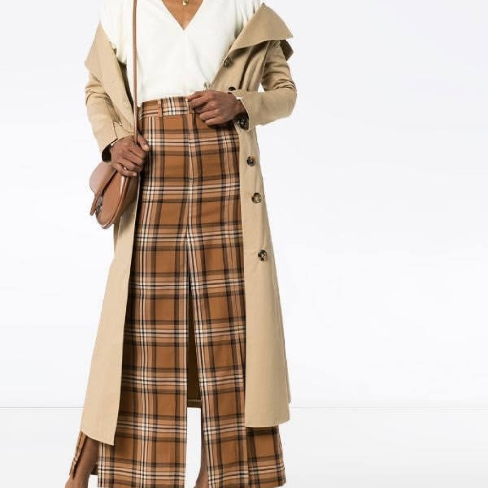 NWT sz 38(6) Awake Mode plaid skirt with high slits
